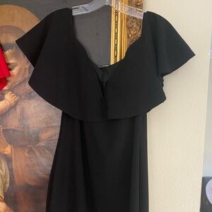 Philosophy Black Asymmetrical Ruffled Mini Dress